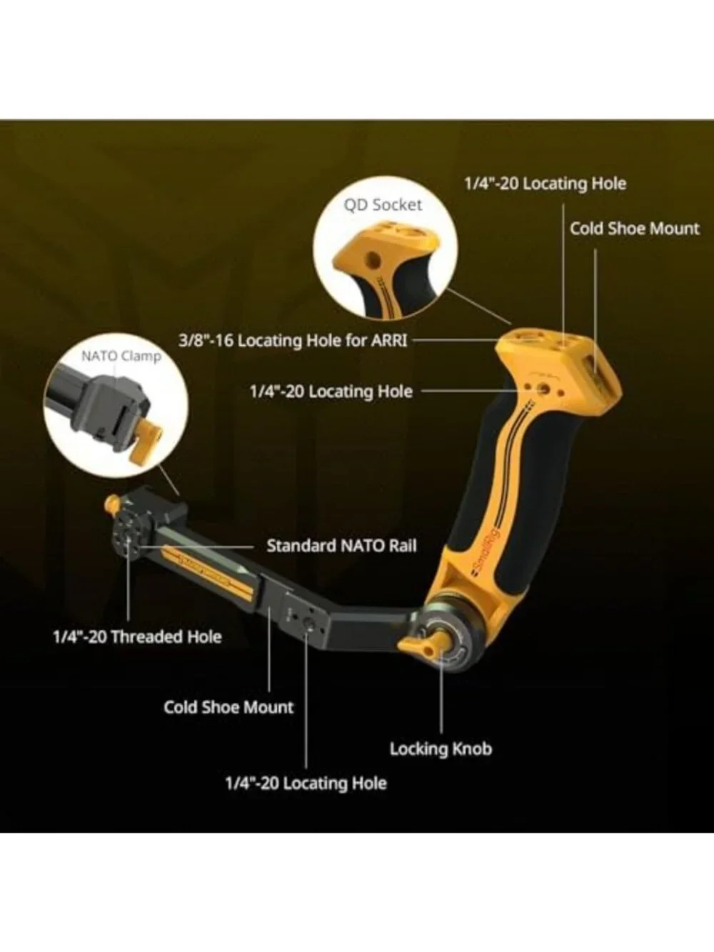 Adjustable Gimbal Sling Handle for DJI RS Series - Ergonomic Grip, Low Angle